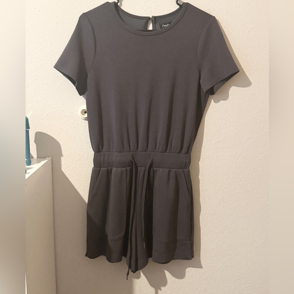 Gray Short Sleeve Romper
